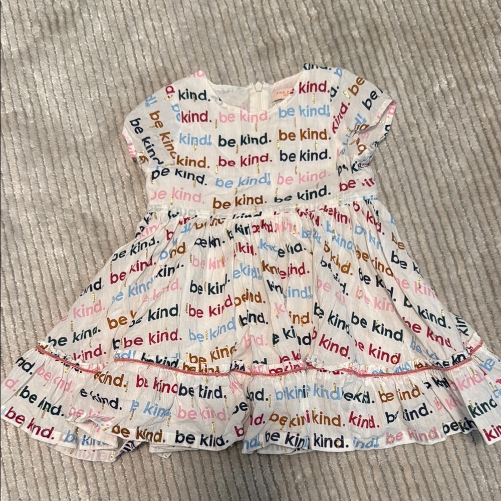Pink Chicken Multicolor 'Be Kind' Kids Dress